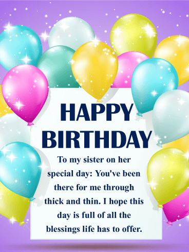 Full of Blessings - Happy Birthday Wishes Card for Sister