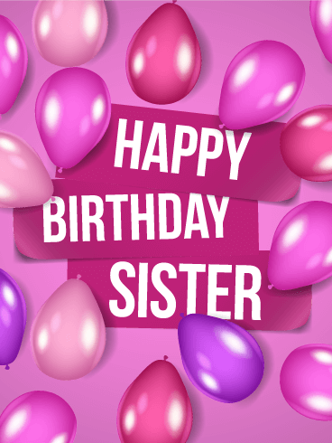 Violet Birthday Balloon Card for Sister