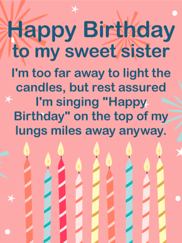 To my Sweet Sister - Happy Birthday Wishes Card