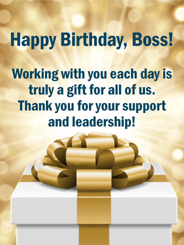 Working with You is a Gift! Happy Birthday Wishes Card for Boss