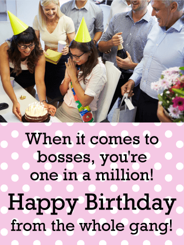 You are one in a Million! Happy Birthday Card for Boss