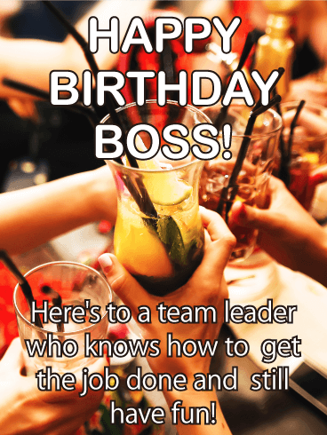 Here's to You! Happy Birthday Wishes Card for Boss