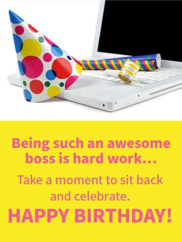 Sit Back and Celebrate! Happy Birthday Wishes Card for Boss