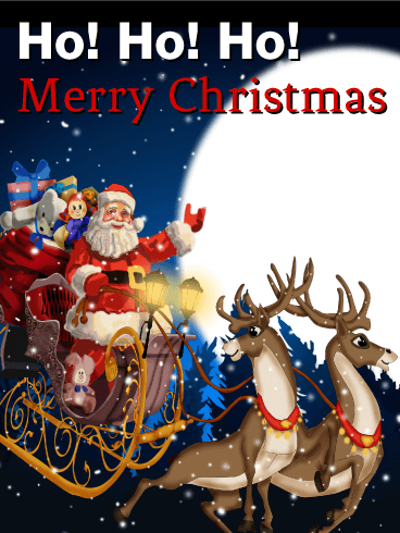 Santa is Here! Merry Christmas Card