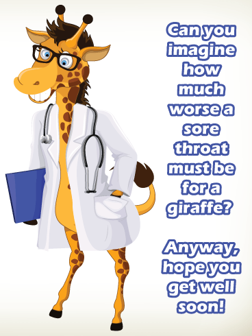 Doctor Giraffe – Funny Animal Get Well Card