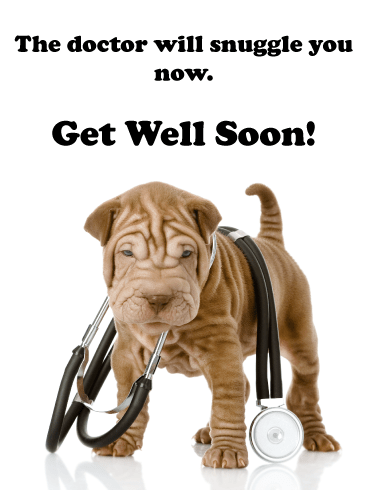 Doctor Snuggles – Animal Get Well Soon Card