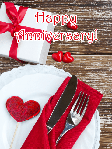 Romantic Dinner – Happy Anniversary Card