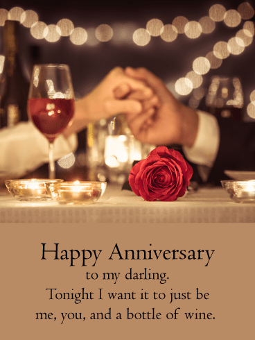 Just Us with Wine – Happy Anniversary Card