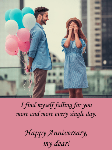 Falling for You – Happy Anniversary Card