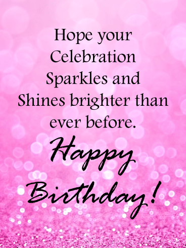 Pink Glitter Wishes – Birthday Card for Girls