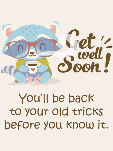 Raccoon Tricks – Get Well Card