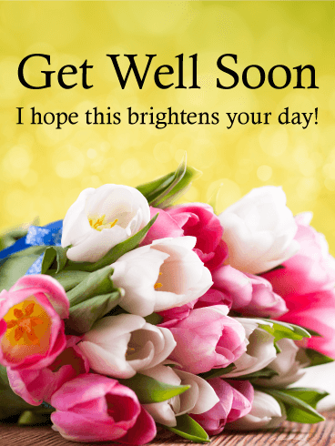 Colorful Tulip Get Well Card