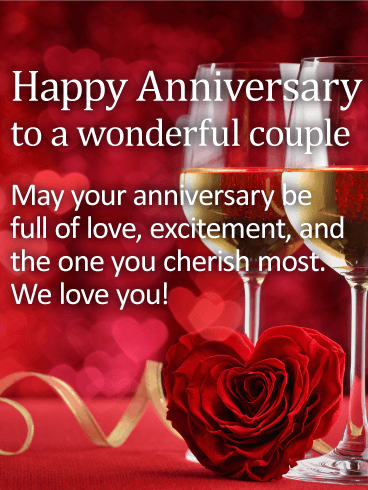 To a Wonderful Couple - Happy Anniversary Card