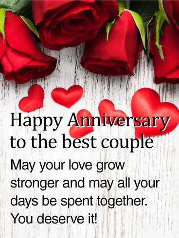 To the Best Couple - Rose Happy Anniversary Card