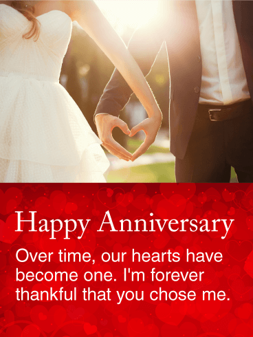 I'm For ever Thankful - Happy Anniversary Card
