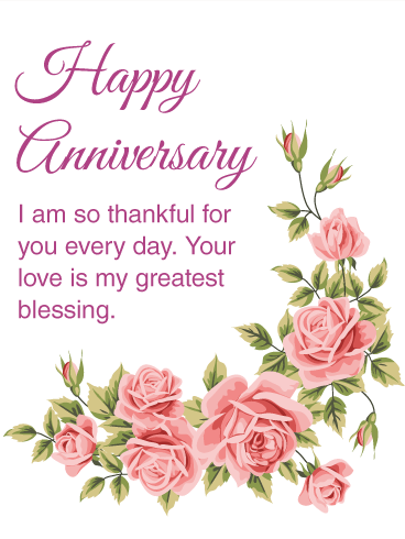 I am Thankful for You - Happy Anniversary Card