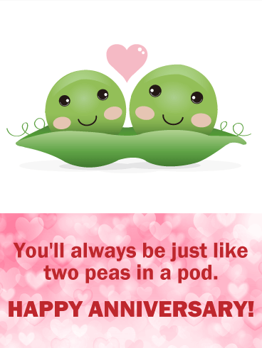 Cute Two Peas Funny Anniversary Card