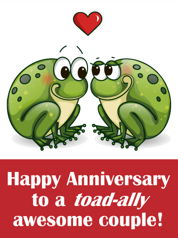 Two Loving Toad  Funny Anniversary Card