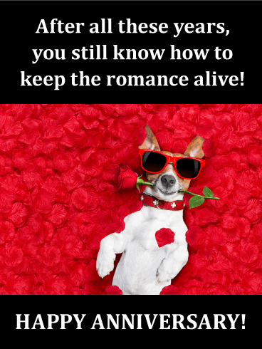 Romantic Doggy Funny Anniversary Card
