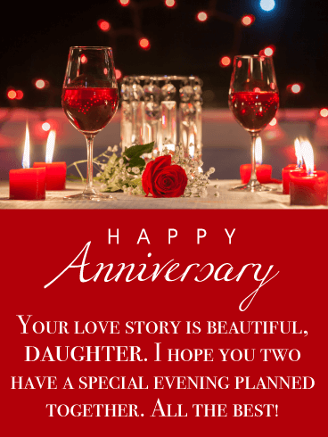 Beautiful Love Story - Happy Anniversary Card for Daughter