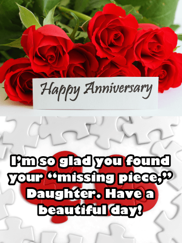 Missing Piece - Happy Anniversary Card for Daughter