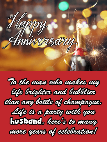More Fun Than Champagne - Happy Anniversary Card for Husband
