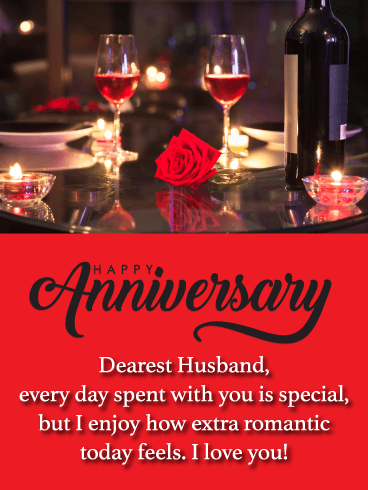 Romantic Day - Happy Anniversary Card for Husband