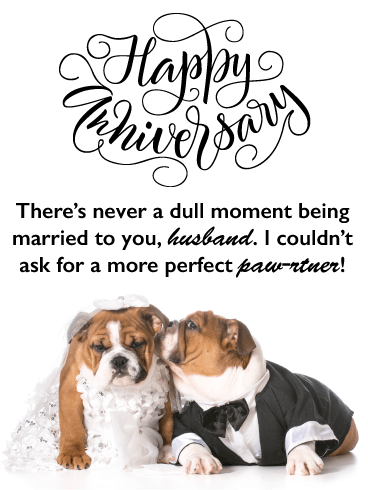 Perfect Paw-tner- Happy Anniversary Card for Husband