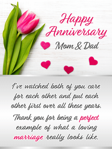 A Perfect Marriage – Happy Anniversary Card for Parents