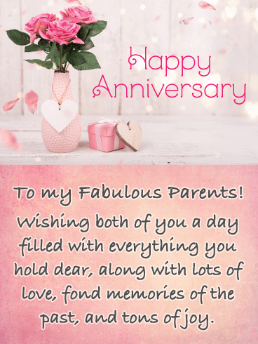 Fond Memories - Happy Anniversary Card for Parents