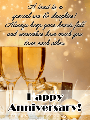 Unforgettable Celebration - Happy Anniversary Card for Son and Daughter