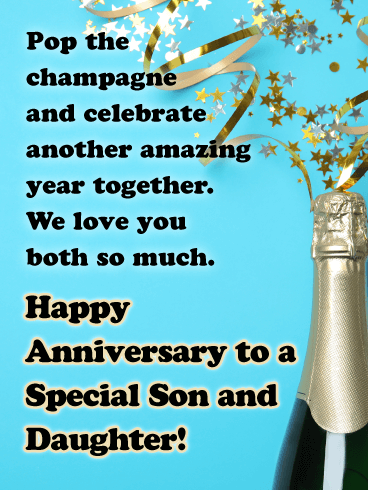 For Two Special People - Happy Anniversary Card for Son and Daughter