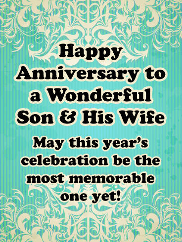 The Most Memorable Celebration - Happy Anniversary Card for Son and Daughter