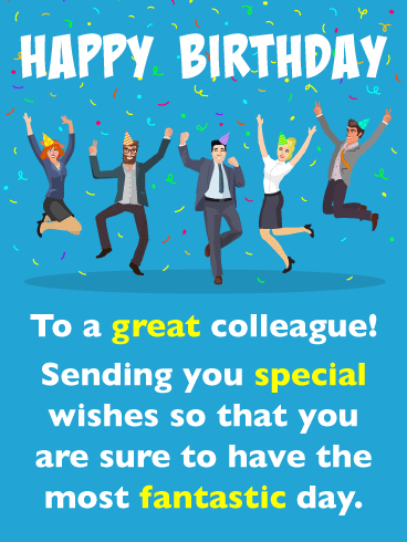 A Special Day - Happy Birthday Card for Colleague