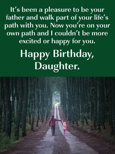 Walk Your Own Path- Happy Birthday Card for Daughter from Father
