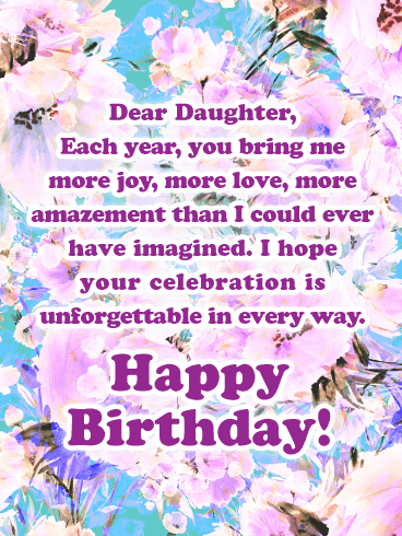 Unforgettable in Every Way - Happy Birthday Cards for Daughter From Mother 