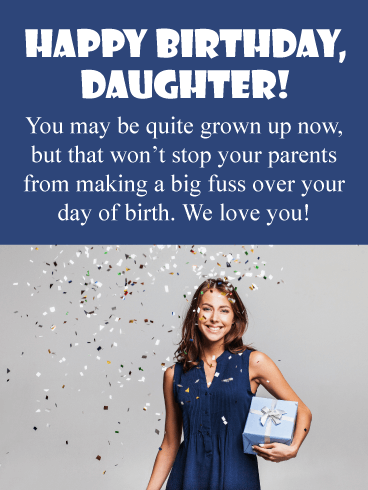 All Grown Up- Happy Birthday Card for Daughter from Parents