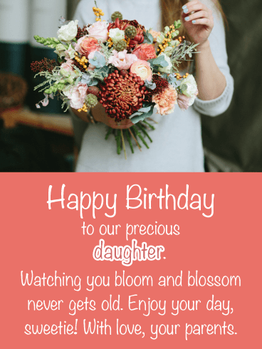 Bloom & Blossom- Happy Birthday Card for Daughter from Parents