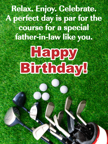 Par for the Course - Happy Birthday Card for Father-in-Law