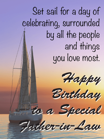 Set Sail for a Day - Happy Birthday Card for Father-in-Law