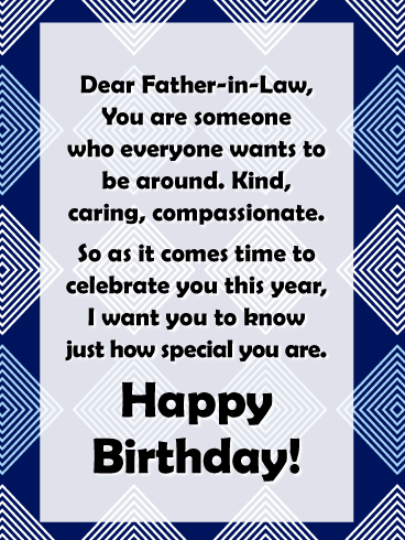 To Someone Special! - Happy Birthday Card for Father-in-Law
