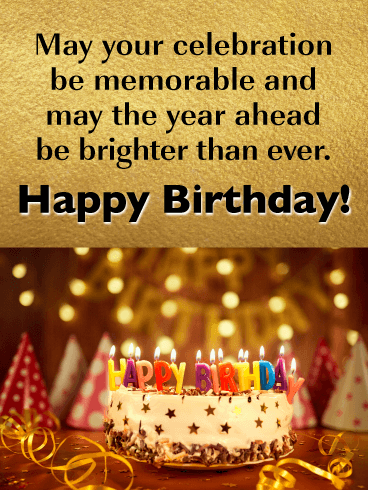 Golden Celebration - Happy Birthday Card for Friends