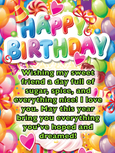 Sugar Coated Dreams - Happy Birthday Card for Friend