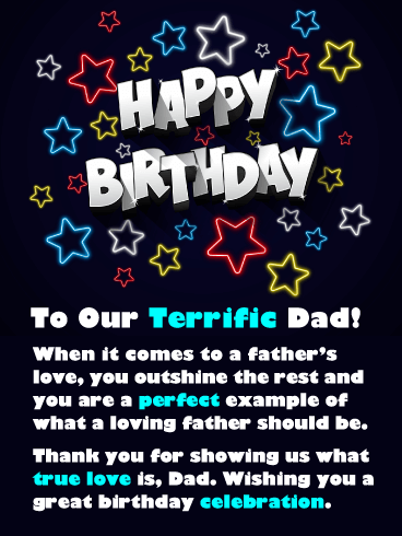 You Outshine the Rest! Happy Birthday Card for Father from Us