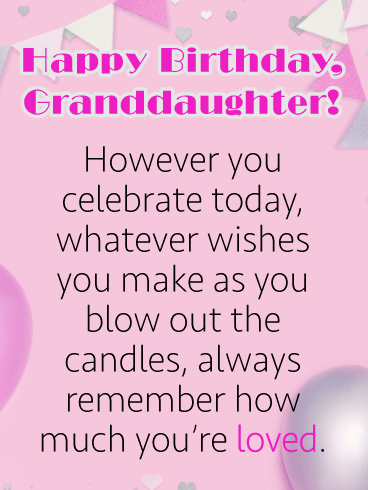 Remember How Much You’re Loved - Happy Birthday Cards for Granddaughter
