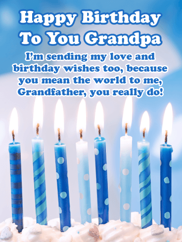 Brightly Lit Candles – Happy Birthday Card for Grandfather