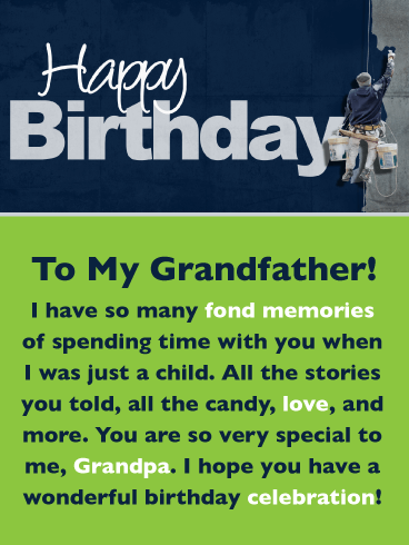 Many Fond Memories – Happy Birthday Card for Grandfather
