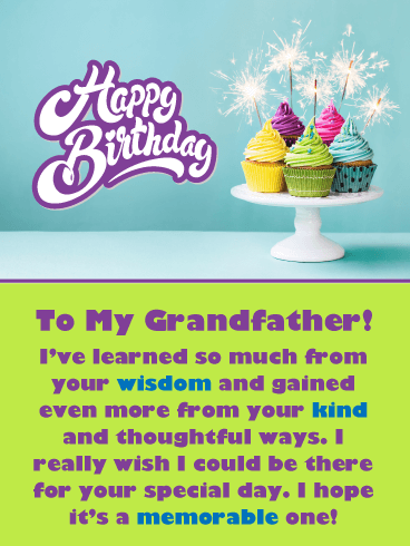 Sparkling Cupcakes – Happy Birthday Card for Grandfather