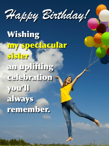 My Spectacular Sister - Happy Birthday Card for Sister