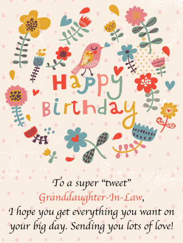 One Tweet Bird - Funny Happy Birthday Card for Granddaughter-In-Law